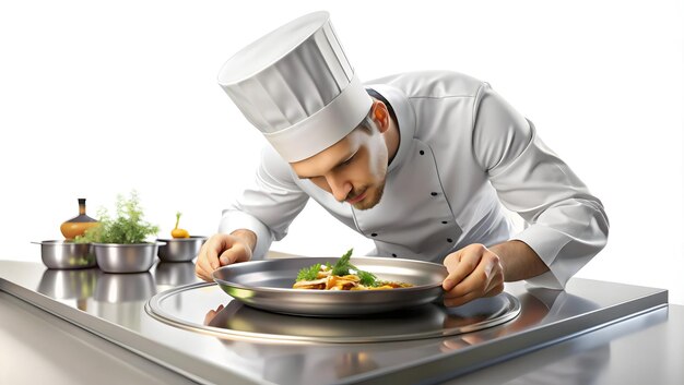 Chef cooking in modern kitchen
